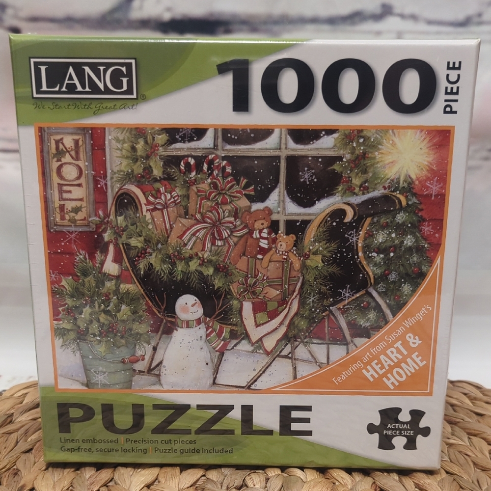 Lang 1000 pc Linen Embossed Puzzle Christmas Theme Art‎ By Susan Winger NIB